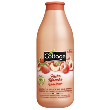 COTTAGE WHITE PEACH 97% Натурален душ гел&пяна вана, 750мл.