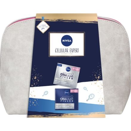 NIVEA CELLULAR EXPERT Подаръчен комплект Дневен крем против бръчки, 50 мл + Нощен крем против бръчки, 50 ml