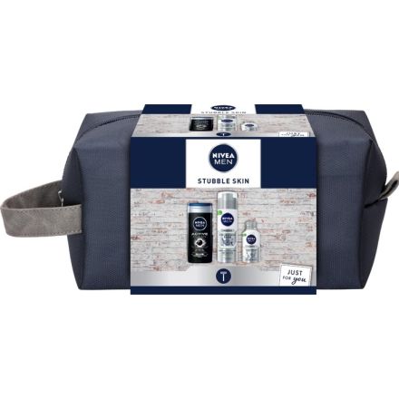 NIVEA MEN STUBBLE SKIN Подаръчен комплект Балсам за след бръснене Skin & Stubble Beard, 125мл+Пяна за бръснене Skin & Stubble Beard, 200мл+Душ-гел Active Clean, 250мл
