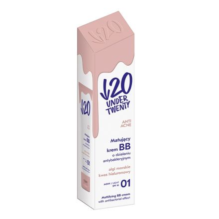 UNDER 20 Матиращ BB крем с антибактериален ефект / 01 light beige 60мл