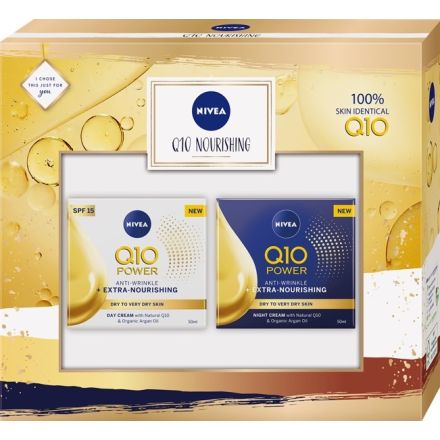 NIVEA Q10 NOURISHING  Подаръчен комплект Дневен крем, 50 мл + Нощен крем, 50 мл