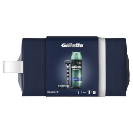 GILLETTE MACH3 START Подаръчен комплект Самобръсначка + 1 резерва + Гел за бръснене 200мл + несесер