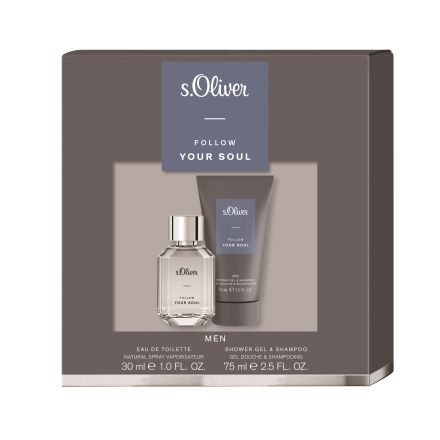 S.OLIVER FOLLOW YOUR SOUL Kомплект Мъжка тоалетна вода, 30 мл + Душ гел, 75 мл