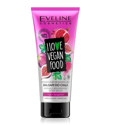EVELINE I LOVE VEGAN FOOD Регенериращ балсам за тяло смокиня и нар, 175 мл 