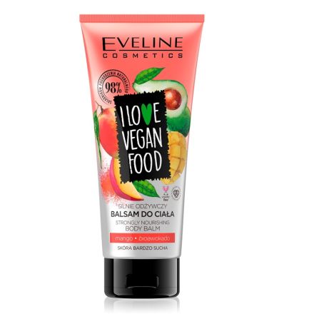EVELINE I LOVE VEGAN FOOD Подхранващ  балсам за тяло манго и авокадо, 175 мл 