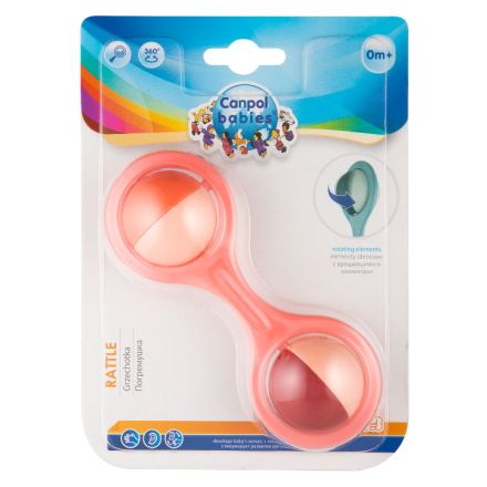 CANPOL BABIES Дрънкалка с въртящи се топчета Розова, 1 бр