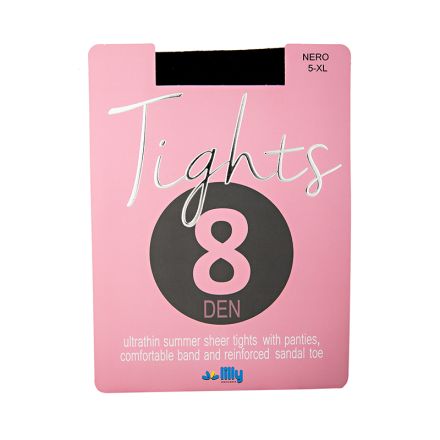 LILLY Черни чорапогащи 8 DEN, р-р 5