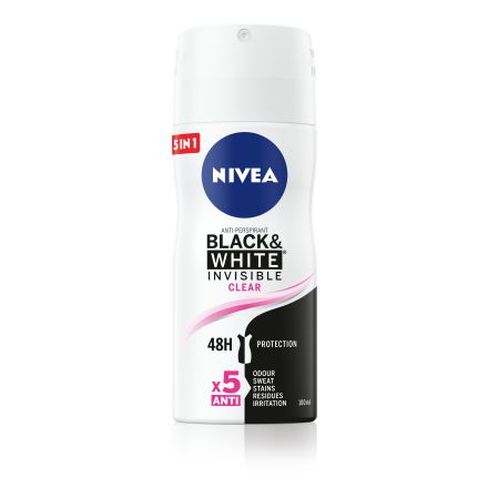 NIVEA INVISIBLE ON BLACK&WHITE CLEAR Deo Спрей дамски мини,100 мл.