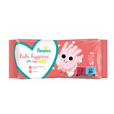 PAMPERS KIDS HYGIENE Мокри кърпички за ръце, 40 бр