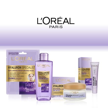 LOREAL BEAUTY BOX - Дневен крем 50мл. + Околоочен крем, 15мл. + Хартиена маска за лице + Мицеларна вода 200мл.