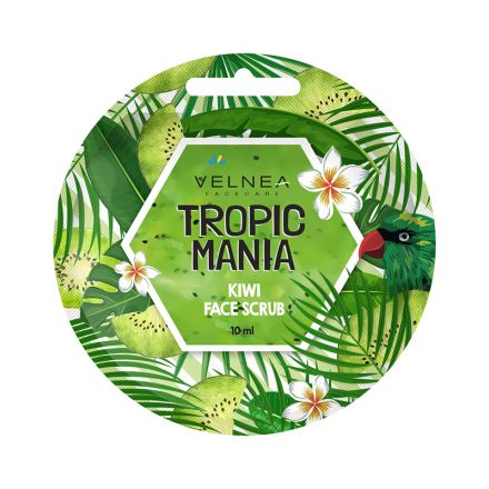 VELNEA Скраб за лице тропик мания киви, 10мл
