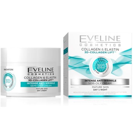 EVELINE 3D-COLLAGEN&ELASTIN Дневен и нощен крем за лице против бръчки, 50мл.