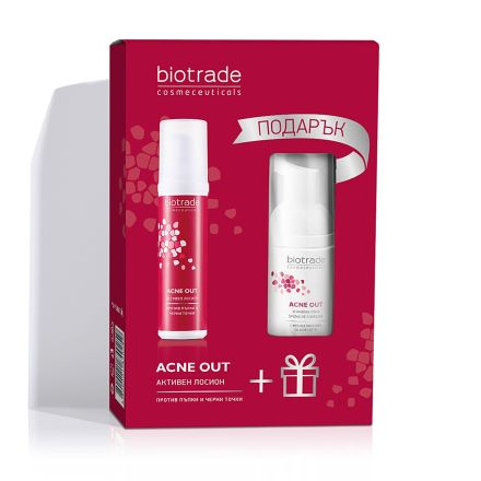 BIOTRADE ACNE OUT ПРОМО ПАКЕТ Активен лосион 60 мл. + Измивна пяна мини 20 мл.
