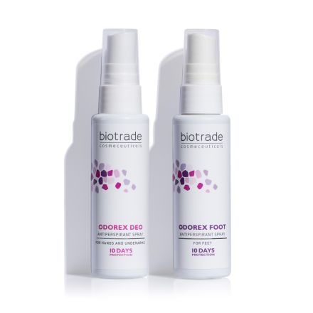 BIOTRADE ODOREX FOOT ПРОМО ПАКЕТ Спрей за крака против изпотяване 40 мл. + Део спрей против изпотяване 40 мл.