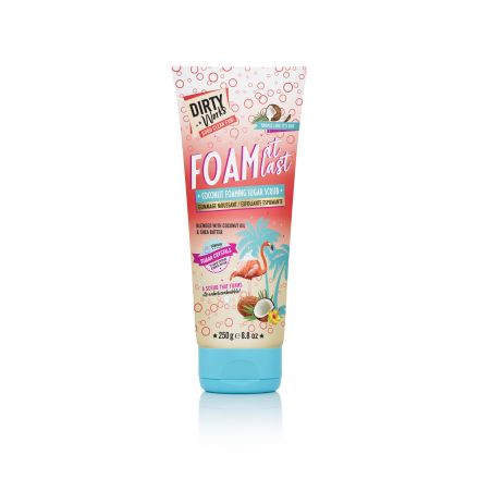DIRTY WORKS FOAM AT LAST COCONUT Пенлив захарен скраб за тяло, 250мл