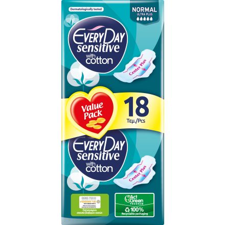 EVERYDAY SENSITIVE Дамски превръзки normal, 18 бр.