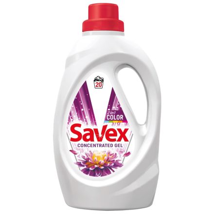 SAVEX COLOR 2 IN 1  Концентриран гел за пране, 20 изпирания, 1.1 л.
