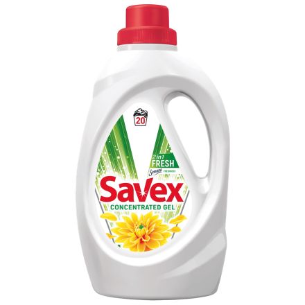 SAVEX FRESH 2 IN 1 Концентриран гел за пране, 20 изпирания, 1.1 л.