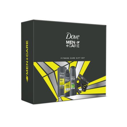 DOVE SPORT Подаръчен комплект Део спрей, 150 мл+ Душ гел, 250 мл + Шампоан, 250 мл + Въже за скачане