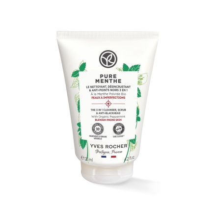 YVES ROCHER PURE MENTHE 3в1 Скраб за лице, 125мл