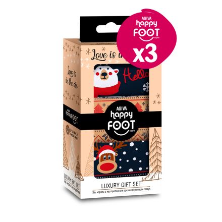 КОМПЛЕКТ HAPPY FOOTTOPIA ЧОРАПИ ЗИМА МЕЧКА, ЕЛЕН 43-46, 3 БР В КУТИЯ
