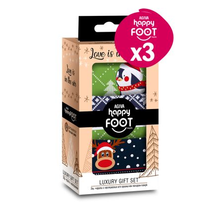 КОМПЛЕКТ HAPPY FOOTTOPIA ЧОРАПИ ЗИМА ПИНГВИН, ЕЛЕН 39-42, 3 БР В КУТИЯ