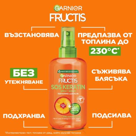 GARNIER FRUCTIS SOS Спрей за коса кератин 200мл