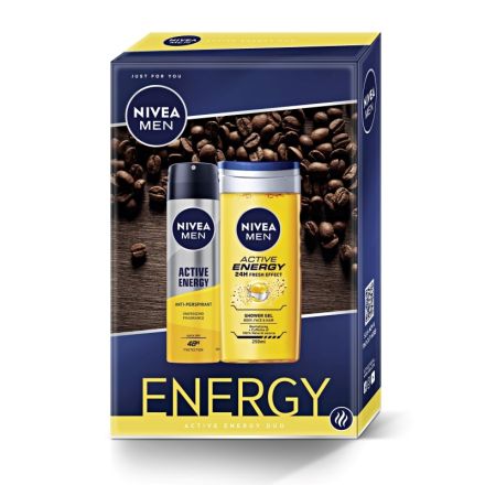 NIVEA MEN ENERGY Подаръчен комплект Deo Спрей мъжки Active Energy, 150 ml + Душ-гел Active Energy, 250 ml