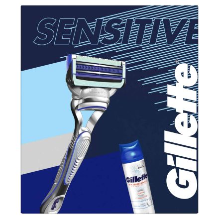GILLETTE Подаръчен комплект Система  за бръснене Skinguard с 1 ножче + Гел за бръснене, 200 мл
