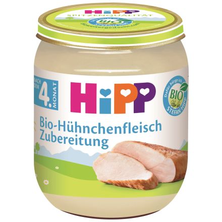 HIPP BIO Еднокомпонентно пюре пилешко месо 4+месеца 6020 125 г