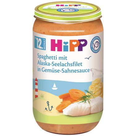 HIPP BIO Пюре Спагети с морска треска и зеленчуци 12+месеца 6825 250 г