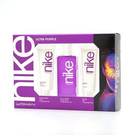 NIKE ULTRA PURPLE WOMAN Подаръчен комплект Тоалетна вода, 100 мл + Душ гел, 100 мл + Лосион за тяло, 75 мл