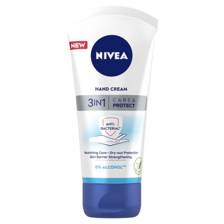 NIVEA 3in1 Care & Protect Антибактериален крем за ръце, 75 мл