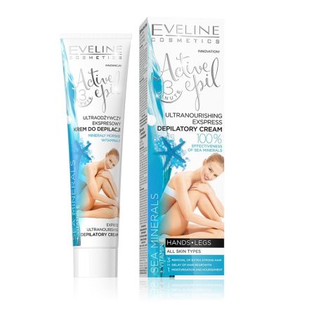 EVELINE ACTIVE EPIL Депилаторен крем с Морски минерали /чувств.кожа/, 125 мл