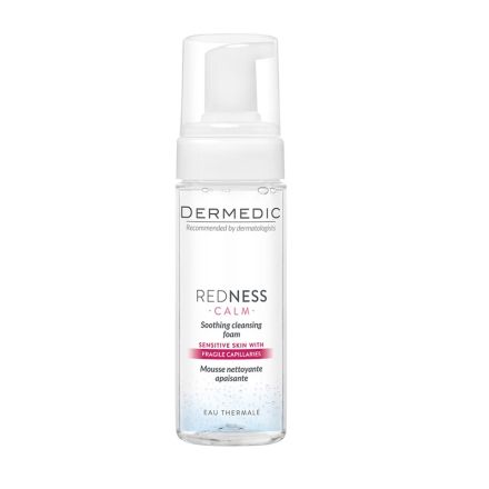 DERMEDIC REDNESS Успокояваща почистваща пяна за лице при зачервявания, 150 мл.