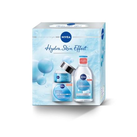 NIVEA HYDRA SKIN EFFECT Подаръчен комплект Мицеларна вода Hydra Skin Effect, 400 мл + Дневен крем Hydra Skin Effect Pure Hyaluron, 50 мл
