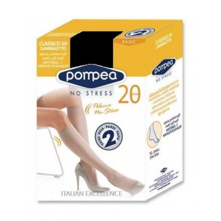 PОMPEA CLASSICO 20 DEN CLARO Дамски 3/4 чорапи, 2 бр.