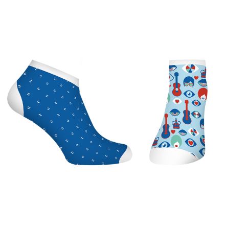 HAPPY FOOTTOPIA Чорапи къс конч бамбук китари 39-42