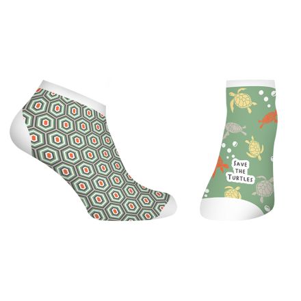 HAPPY FOOTTOPIA Чорапи къс конч бамбук спаси костенурка 39-42