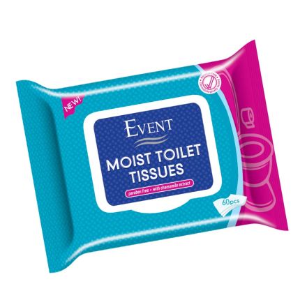 EVENT Влажни мокри кърпи WC, 60 бр.