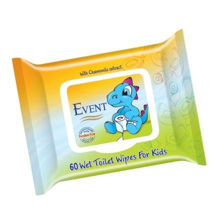 EVENT Влажни мокри кърпи за деца WC, 60 бр.