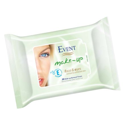 EVENT Мокри кърпчки за отстраняване на грим, 20 бр.