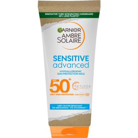 GARNIER AMBRE SOLAIRE SENSITIVE ADVANCED Слънцезащитен крем туба SPF 50+, 200 мл
