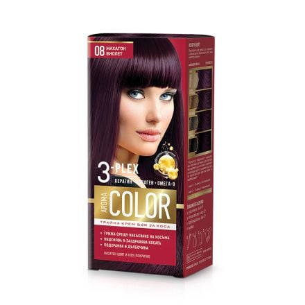 AROMA COLOR Боя за коса 08 Махагон виолет, 45 мл.