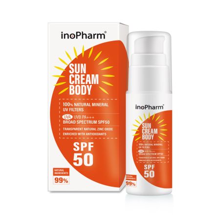 INOPHARM Слънцезащитен крем SPF 50 за тяло, 100 г