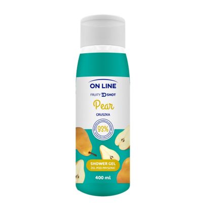 ON LINE Fruity Shots Душ гел - Круша, 400 мл  / 93% натурални съставки /