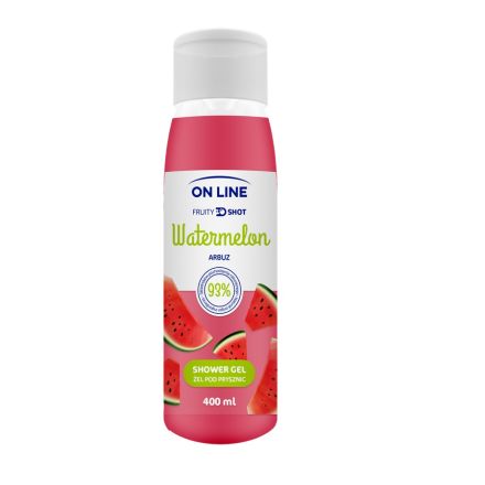 ON LINE Fruity Shots Душ гел - Диня, 400 мл  / 93% натурални съставки /