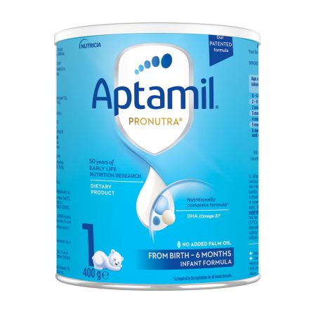 APTAMIL PRONUTRA 1 Мляко за кърмачета от раждането до 6-месечна възраст, 400г