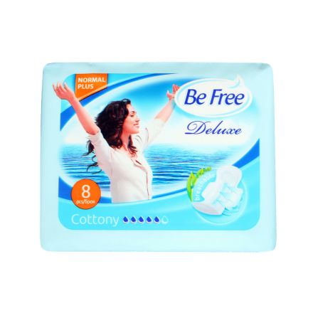 BE FREE DELUXE Дамски превръзки памучни Plus, 8 бр.