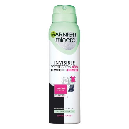 GARNIER DEO MINERAL INVISIBLE BLACK&WHITE&COLORS Дамски део спрей, 150 мл.